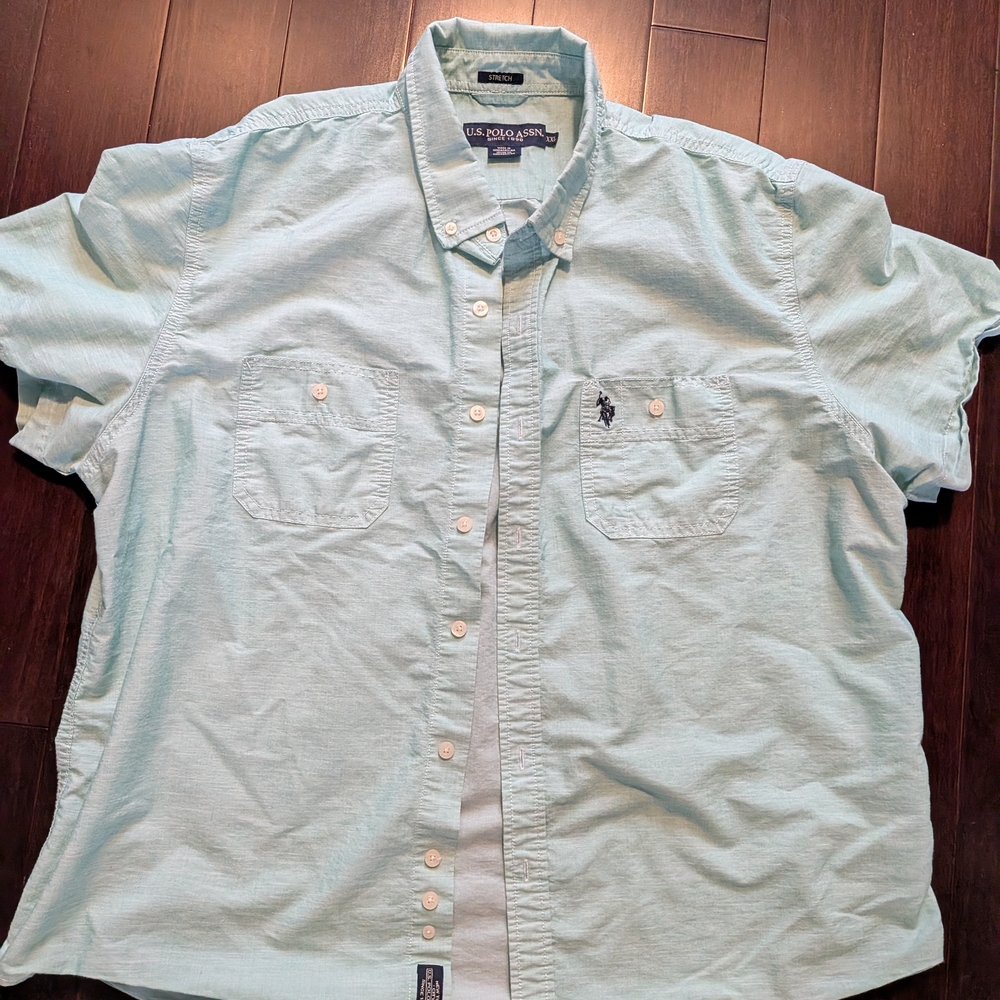 U.S. Polo Assn. Men's Light Green/Mint Shirt XXL